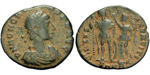 1 Follis /  AE4 Imperio romano de Occidente (285-476) Bronce Honorio (384-423)