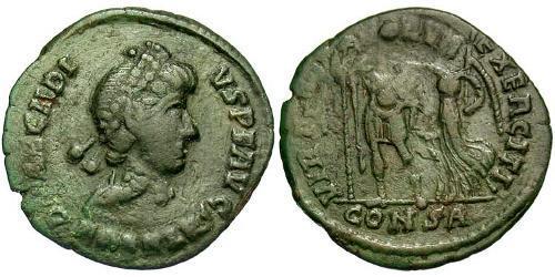 1 Follis /  AE4 Imperio romano de Occidente (285-476) Bronce Arcadio (377-408)