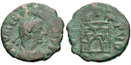 1 Follis /  AE4 Imperio romano de Occidente (285-476) Bronce Valentiniano III (419-455)