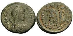 1 Follis /  AE4 Byzantine Empire (330-1453) Bronze Arcadius (377-408)