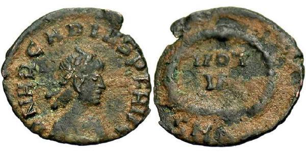 1 Follis /  AE4 Byzantine Empire (330-1453) Bronze Arcadius (377-408)