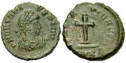 1 Follis /  AE4 Byzantinisches Reich (330-1453) Bronze Arcadius (377-408)