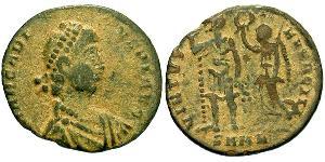 1 Follis /  AE4 Byzantinisches Reich (330-1453) Bronze Arcadius (377-408)