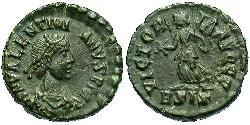 1 Follis /  AE4 Empire romain (27BC-395) Bronze Valentinien II (371-392)