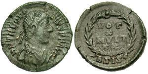 1 Follis /  AE4 Empire romain (27BC-395) Bronze Théodose I (347-395)