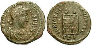 1 Follis /  AE4 Empire romain (27BC-395) Bronze Théodose I (347-395)