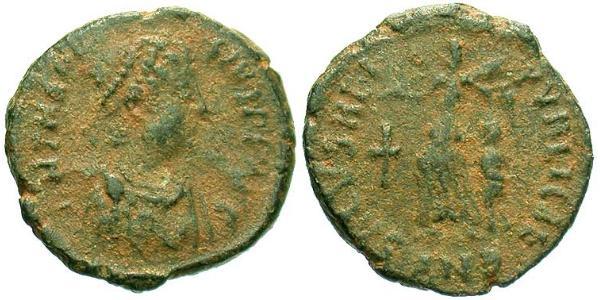 1 Follis /  AE4 Empire romain (27BC-395) Bronze Théodose I (347-395)