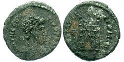 1 Follis /  AE4 Roman Empire (27BC-395) Bronze Theodosius I (347-395)