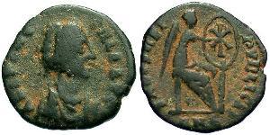 1 Follis /  AE4 Roman Empire (27BC-395) Bronze Aelia Flaccilla (?-385)