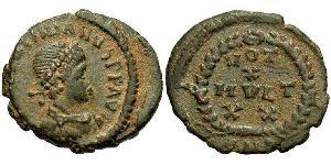 1 Follis /  AE4 Roman Empire (27BC-395) Bronze Valentinian II (371-392)