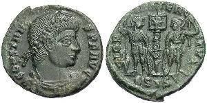 1 Follis /  AE4 Roman Empire (27BC-395) Bronze Constans I (320-350)