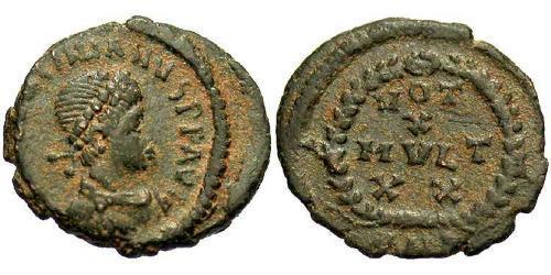 1 Follis /  AE4 Roman Empire (27BC-395) Bronze Valentinian II (371-392)