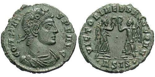 1 Follis /  AE4 Roman Empire (27BC-395) Bronze Constans I (320-350)