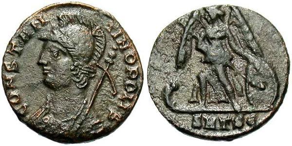 1 Follis /  AE4 Roman Empire (27BC-395) Bronze Constantine I (272 - 337)