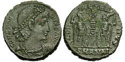 1 Follis /  AE4 Römische Kaiserzeit (27BC-395) Bronze Constantius II(317 - 361)