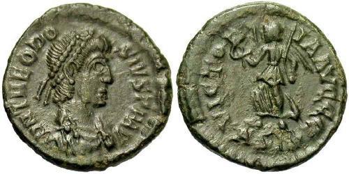 1 Follis /  AE4 Römische Kaiserzeit (27BC-395) Bronze Theodosius I (347-395)