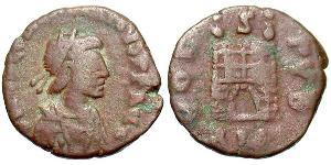 1 Follis /  AE4 Western Roman Empire (285-476) Bronze Valentinian III (419-455)