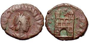 1 Follis /  AE4 Western Roman Empire (285-476) Bronze Valentinian III (419-455)