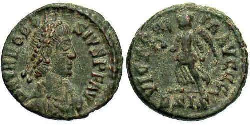 1 Follis /  AE4 Western Roman Empire (285-476) Bronze Theodosius I (347-395)