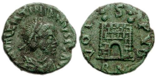 1 Follis /  AE4 Western Roman Empire (285-476) Bronze Valentinian III (419-455)