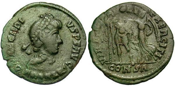 1 Follis /  AE4 Western Roman Empire (285-476) Bronze Arcadius (377-408)