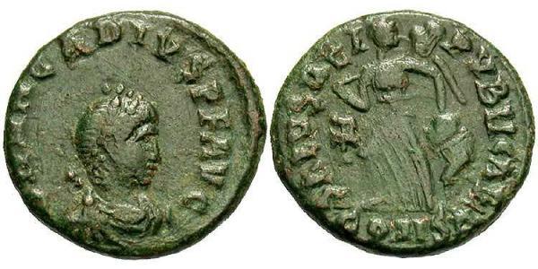 1 Follis /  AE4 Western Roman Empire (285-476) Bronze Arcadius (377-408)