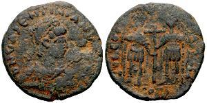 1 Follis /  AE4 Weströmisches Reich (285-476) Bronze Valentinian III (419-455)