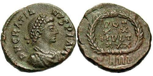 1 Follis /  AE4 Weströmisches Reich (285-476) Bronze Gratian  (359-383)