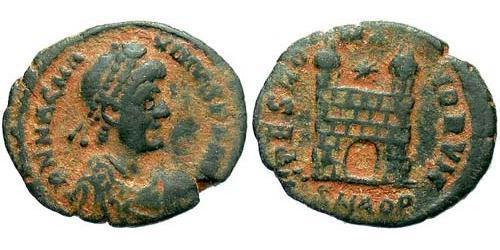 1 Follis /  AE4 Weströmisches Reich (285-476) Bronze Magnus Maximus (335-388)