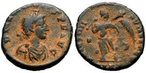 1 Follis /  AE4 Impero bizantino (330-1453) Bronzo Arcadio  (377-408)