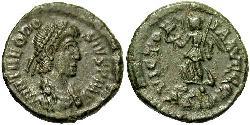 1 Follis /  AE4 Impero romano (27BC-395) Bronzo Teodosio I (347-395)