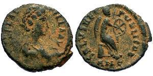 1 Follis /  AE4 Impero romano (27BC-395) Bronzo Elia Flaccilla (?-385)