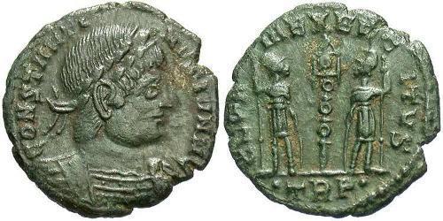 1 Follis /  AE4 Impero romano (27BC-395) Bronzo Costanzo II (317 - 361)