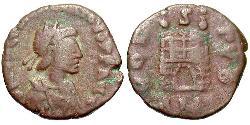1 Фоллис /  AE4 Западная Римская империя (285-476) Бронза Валентиниан III (419-455)
