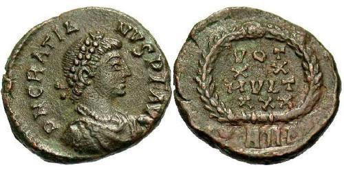 1 Follis /  AE4 Western Roman Empire (285-476) 青铜 格拉提安