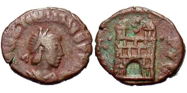 1 Follis /  AE4 Western Roman Empire (285-476) 青铜 瓦伦丁尼安三世