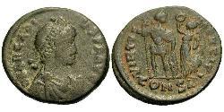 1 Follis /  AE4 拜占庭帝国 青铜 阿卡狄奧斯