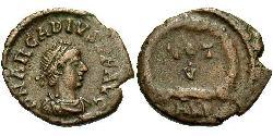 1 Follis /  AE4 拜占庭帝国 青铜 阿卡狄奧斯