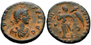 1 Follis /  AE4 拜占庭帝国 青铜 阿卡狄奧斯