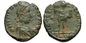 1 Follis /  AE4 拜占庭帝国 青铜 Theodosius II (401-450)