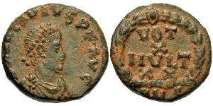 1 Follis /  AE4 拜占庭帝国 青铜 阿卡狄奧斯