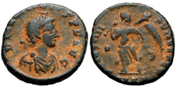 1 Follis /  AE4 拜占庭帝国 青铜 阿卡狄奧斯