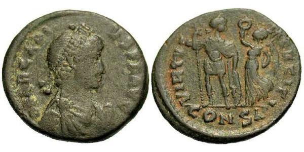1 Follis /  AE4 拜占庭帝国 青铜 阿卡狄奧斯