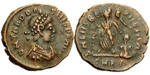 1 Follis /  AE4 羅馬帝國 青铜 Theodosius I (347-395)