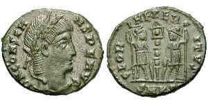 1 Follis /  AE4 羅馬帝國 青铜 君士坦斯一世
