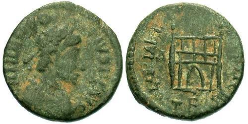 1 Follis /  AE4 羅馬帝國 青铜 Theodosius I (347-395)