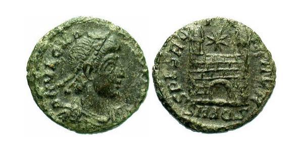 1 Follis /  AE4 羅馬帝國 青铜 Magnus Maximus (335-388)