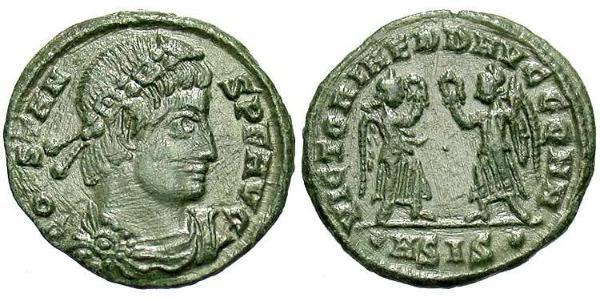 1 Follis /  AE4 羅馬帝國 青铜 君士坦斯一世