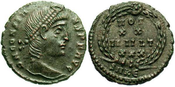1 Follis /  AE4 羅馬帝國 青铜 君士坦斯一世