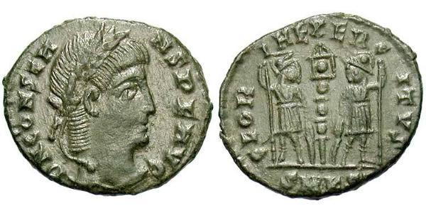 1 Follis /  AE4 羅馬帝國 青铜 君士坦斯一世